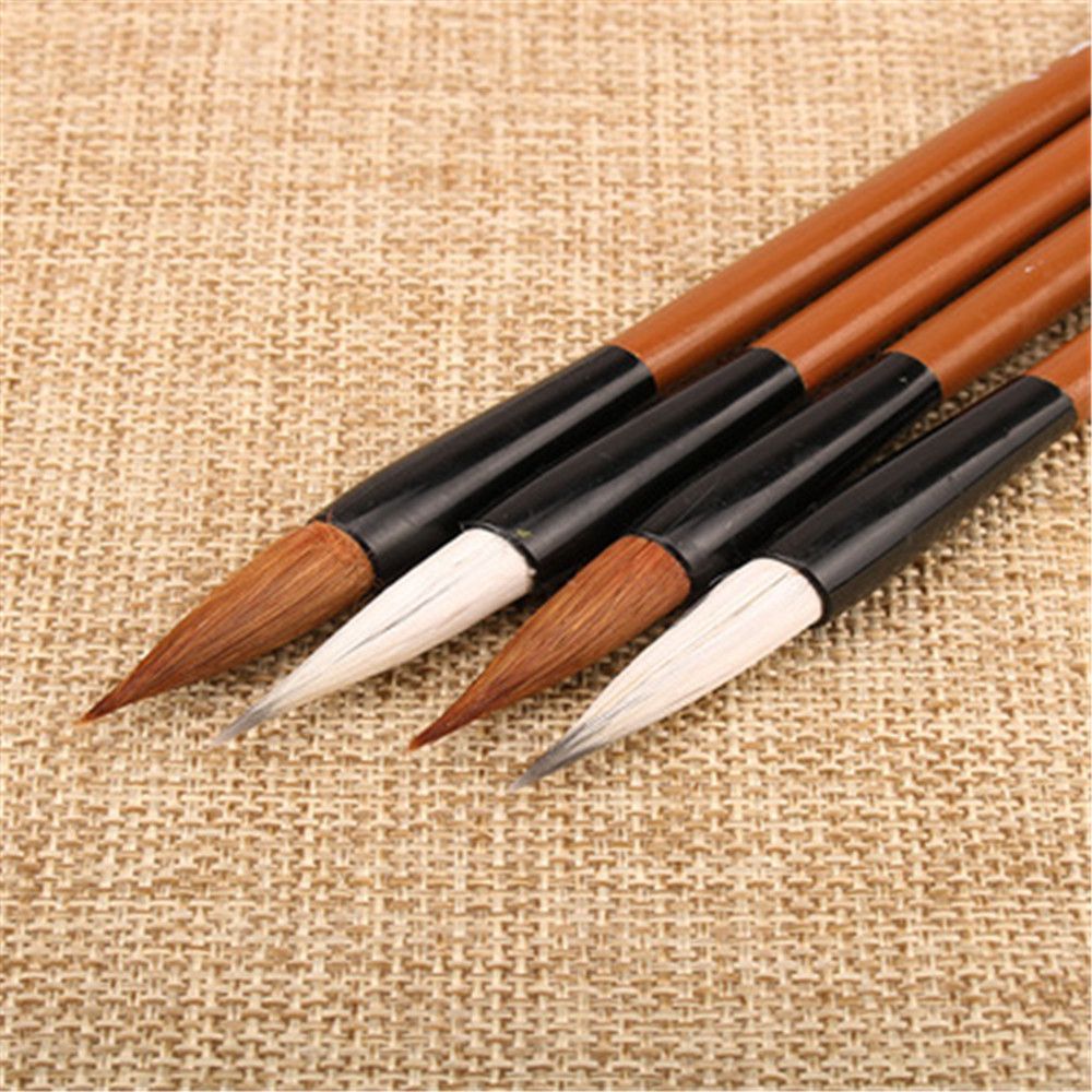 Bamboo Hair Brush - 6 Buah/Set Kuas Lukis Bulu Serigala