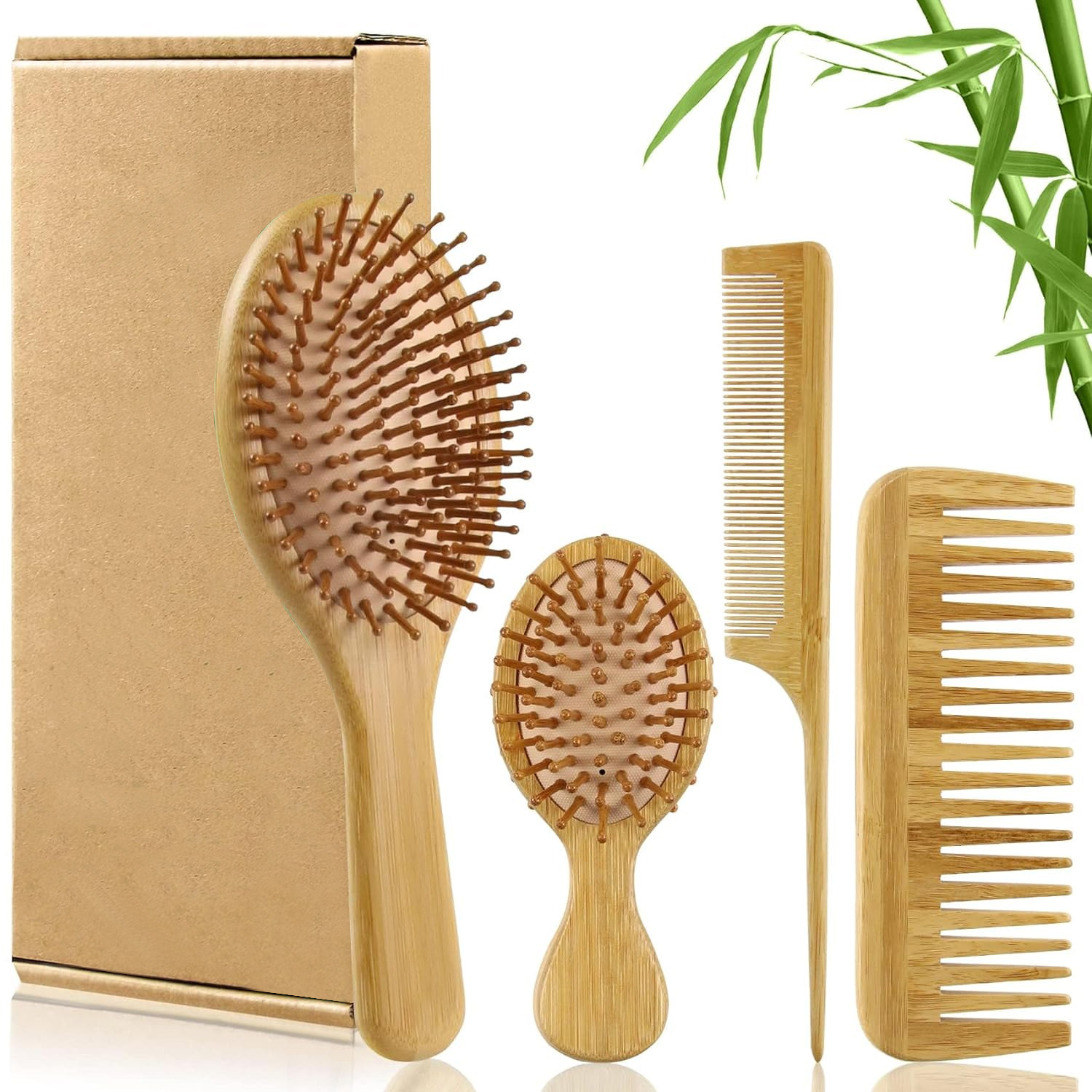 Bamboo Hair Brush - Set Sisir dan Sikat Rambut Bambu