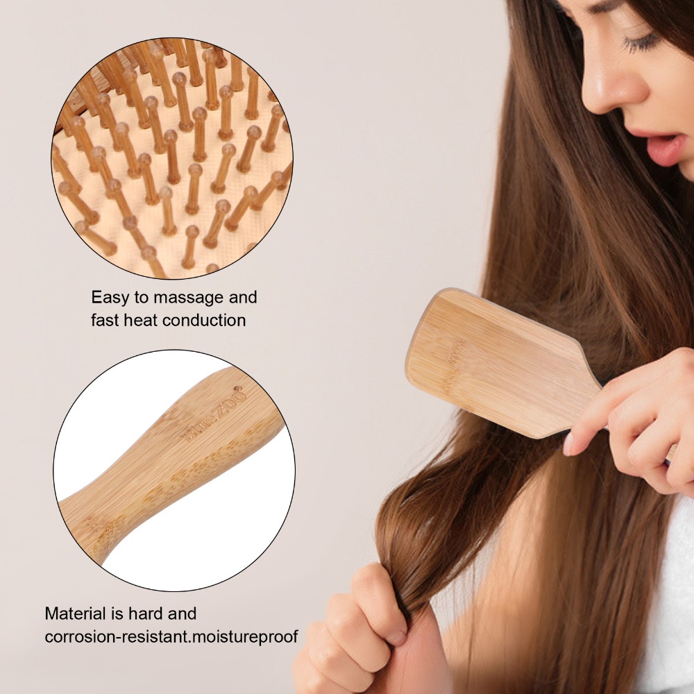 Sikat Rambut Bambu Lembut Sisi - Bamboo Hair Brush ulasan dan harga
